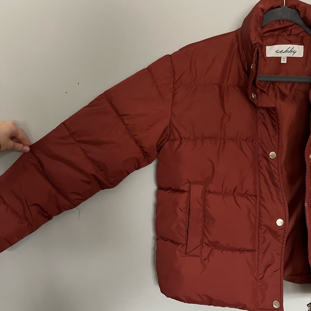 Orange Puffer Jacket - Picture 2 of 4
